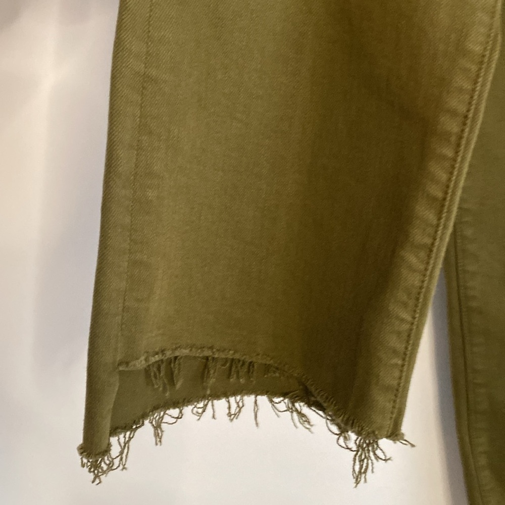 Mother Denim The Insider Crop Step Fray Olive/Fir Green Jeans size 32 NWT - Picture 15 of 17